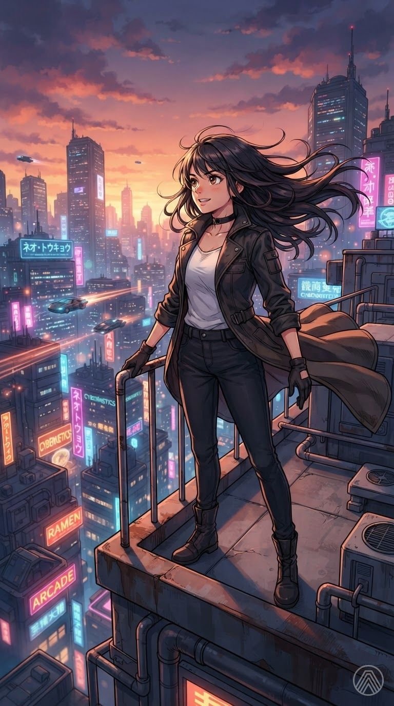 Ilustración estilo anime
